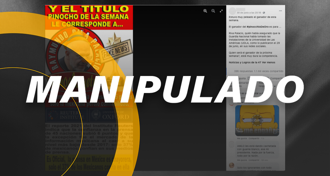 Esta imagen tergiversa los datos de un estudio sobre confianza en las noticias