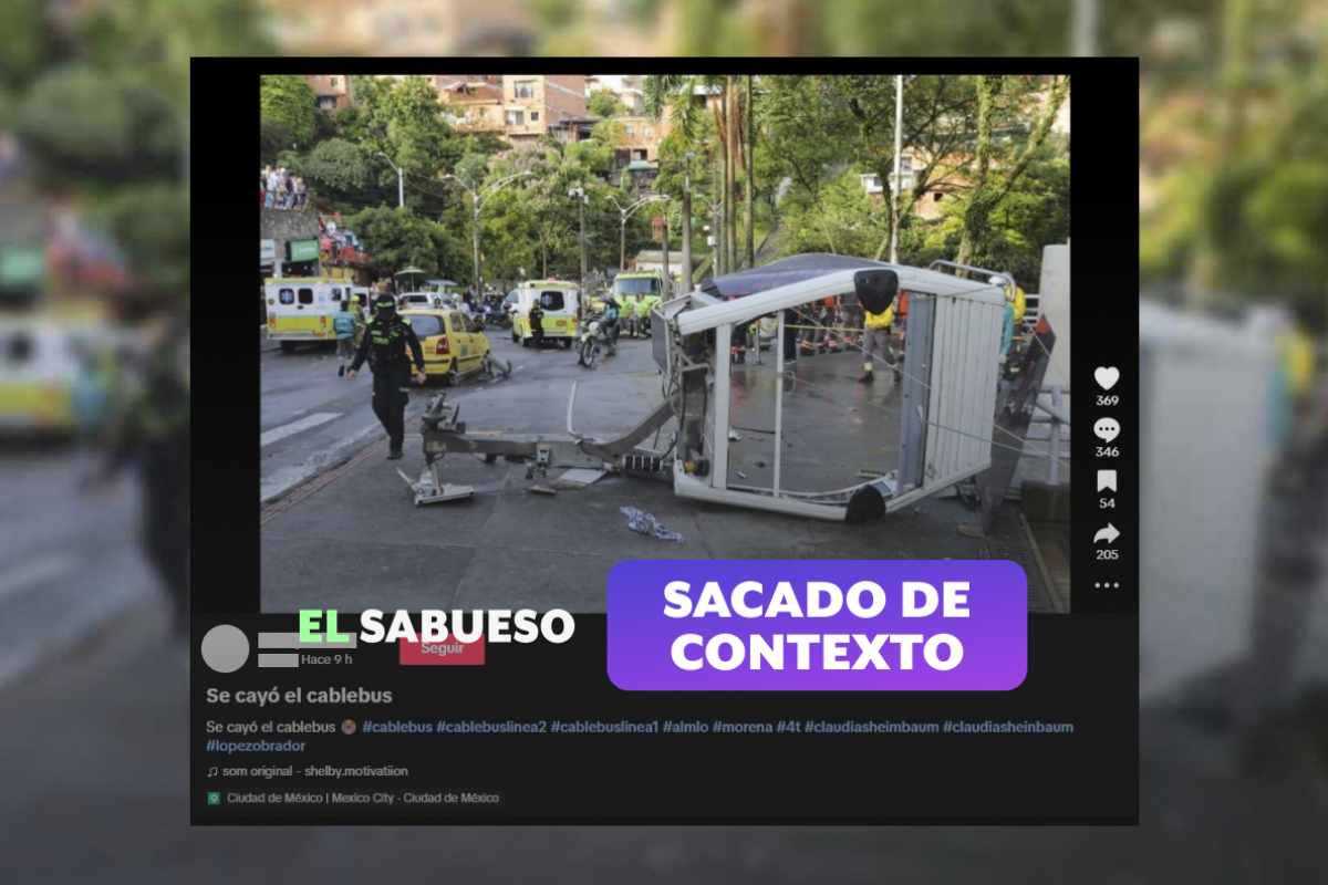 Fotos no muestran caída de Cablebús en CDMX; el hecho fue en Colombia 