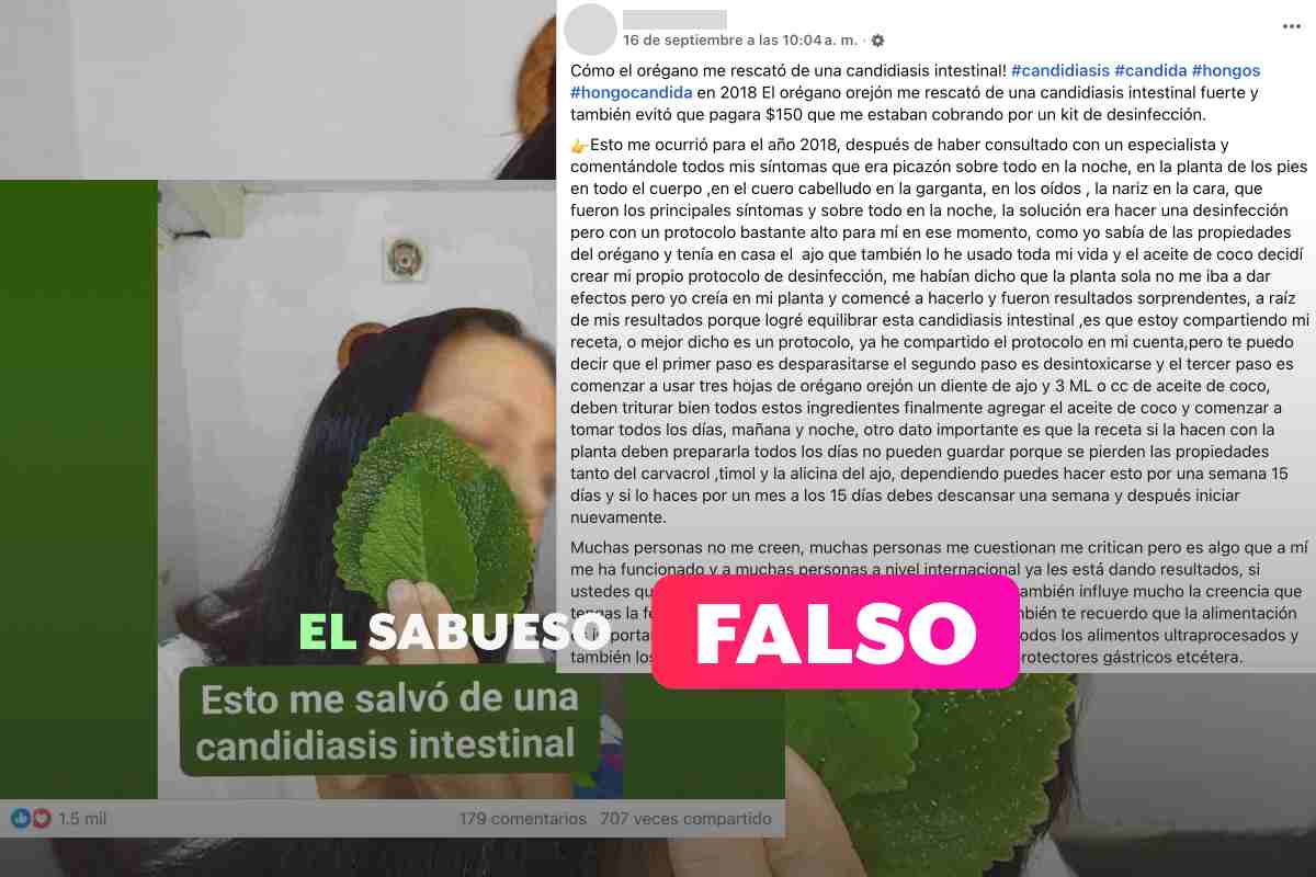 ¿Candidiasis intestinal? Este no es un diagnóstico médico ni se puede tratar con orégano