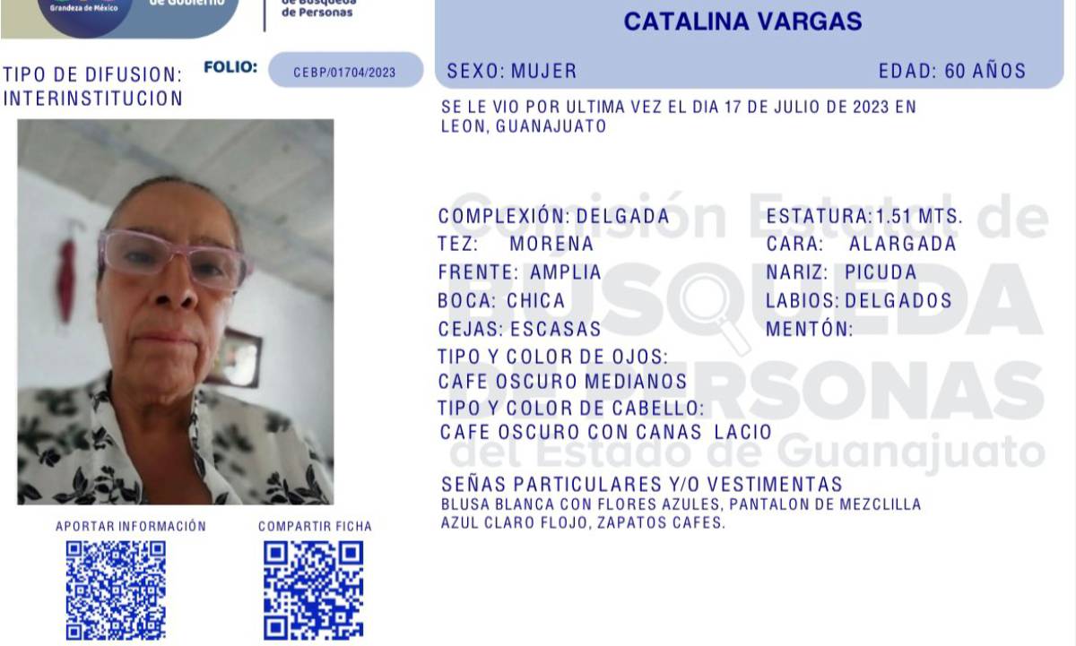 Guanajuato: Denuncian desaparición de Catalina Vargas, madre buscadora en León