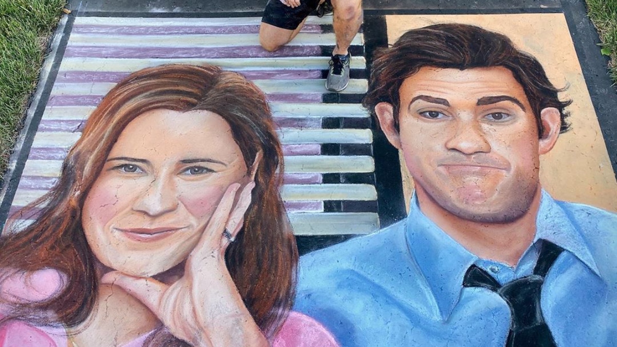 Este artista hace *pinturas de The Office con gis* y te enamorarás de ellas