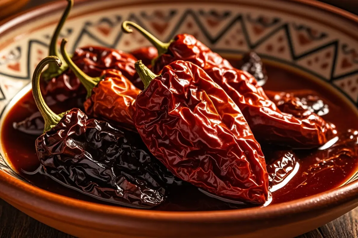 jalapeños ahumados y secos, envueltos en una salsa roja agridulce y ahumada, son un ingrediente estrella de la cocina mexicana