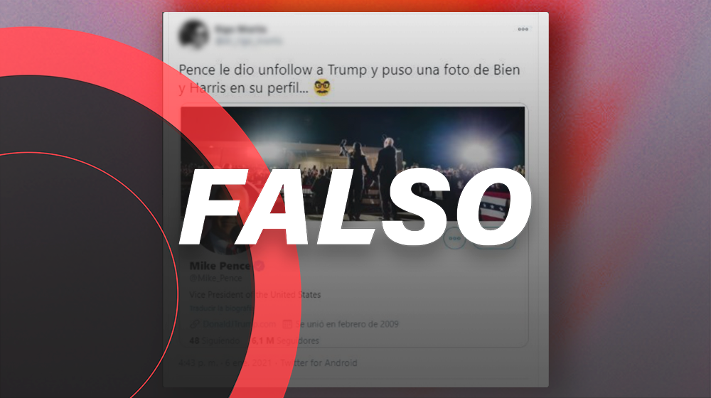 Mike Pence no cambió su foto de portada en Twitter ni dejó de seguir a Trump