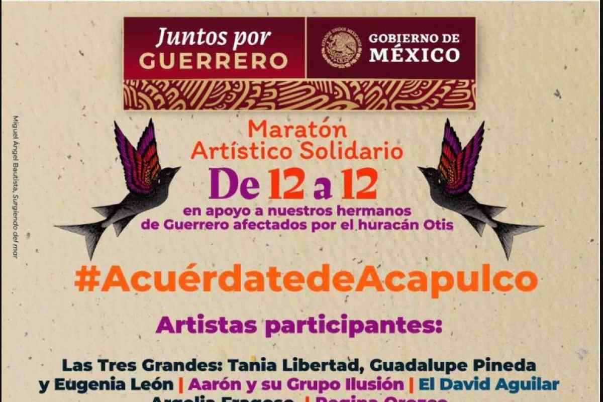 De 12 a 12, el concierto gratis en Los Pinos para apoyar a los afectados por el huracán Otis