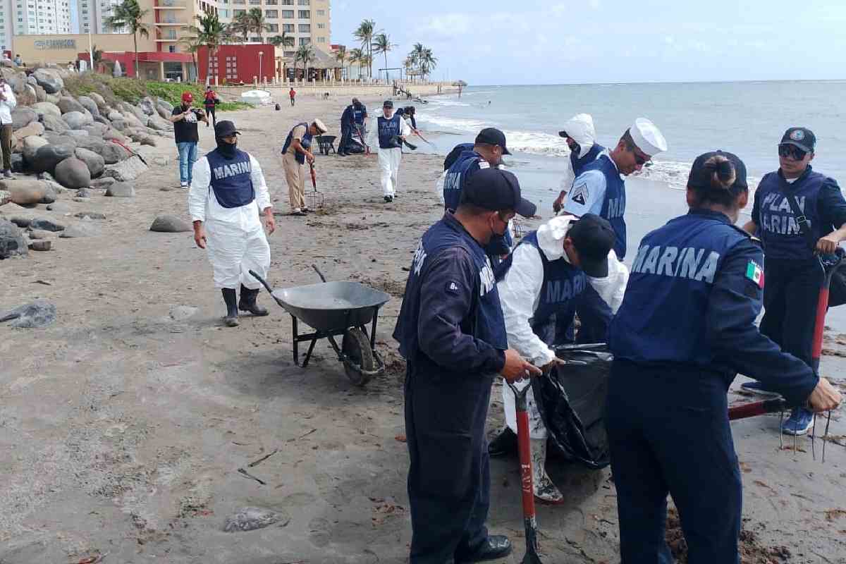 Despliegan más de 2 mil 400 elementos por derrame de hidrocarburos en el Golfo de México