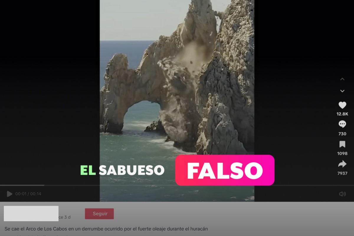 ¿El arco de Cabo San Lucas se derrumbó? Falso