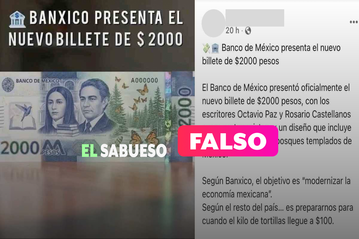 ¿Habrá un nuevo billete de 2,000 pesos y se retirará el de 20? ¡Falso!