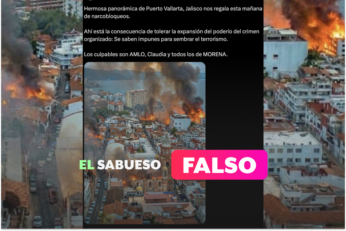 Esta imagen de incendios en Puerto Vallarta es falsa; fue generada con IA
