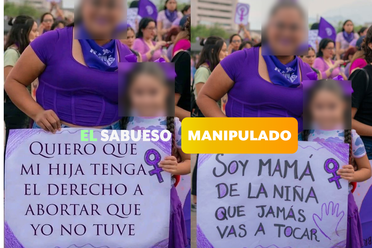 Manifestante no mostró un cartel pidiendo que su hija tenga derecho al aborto