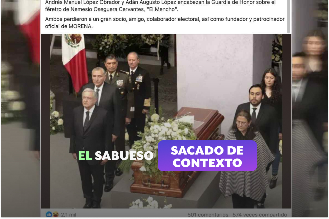 AMLO no encabezó la guardia de honor en el funeral de “El Mencho”