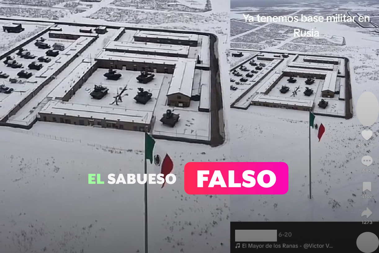 Este video no muestra una base militar mexicana en Rusia; fue creado con IA