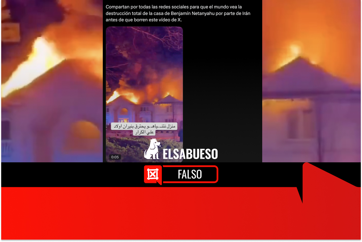 Es falso que se incendió la residencia de Benjamín Netanyahu