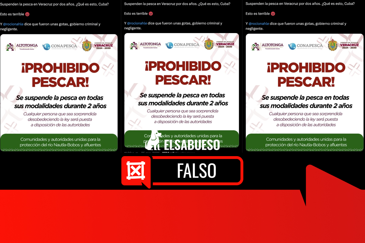 Es falso que en Altotonga, Veracruz, la pesca está suspendida por dos años 