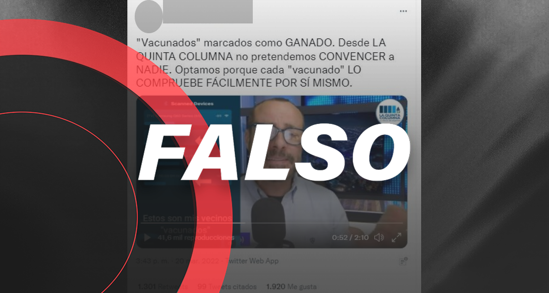 Es falso que los vacunados se puedan detectar con Bluetooth