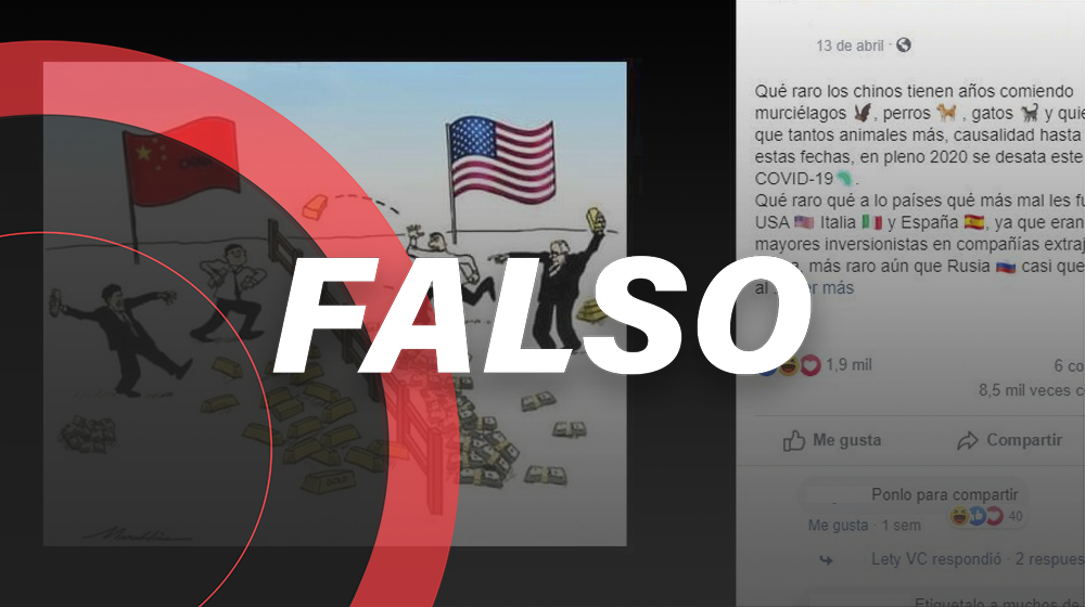 Usan datos falsos para decir que COVID-19 es una estrategia de China