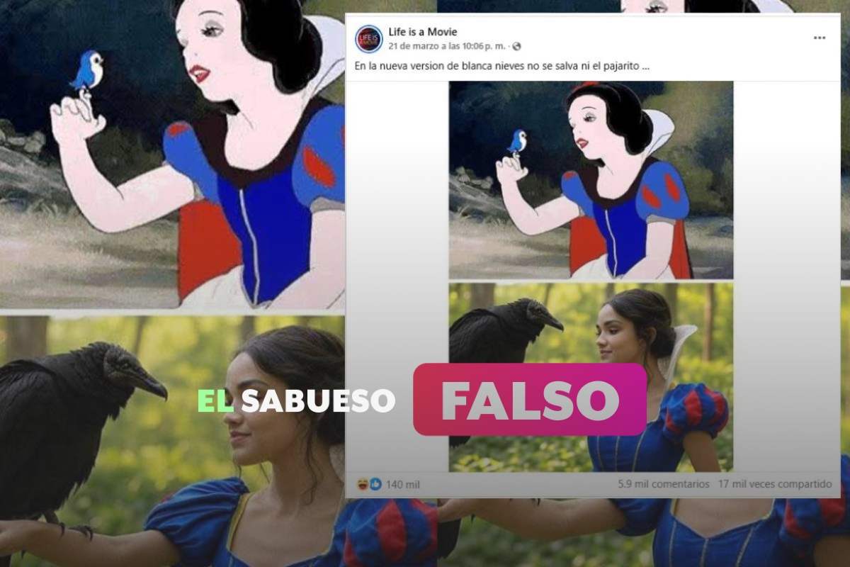 ¿Blancanieves sostiene ave negra en el live action? Falso, circula desinformación sobre la película