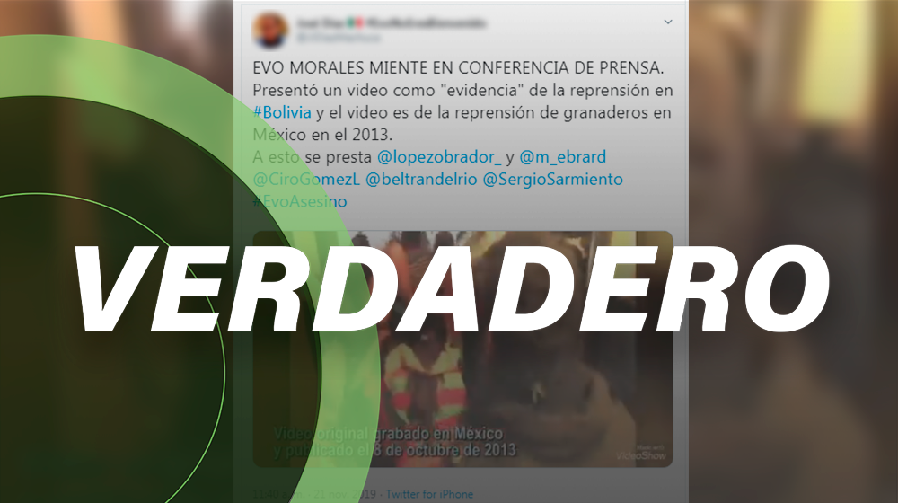 Evo presentó un video con imágenes de México como evidencia de...