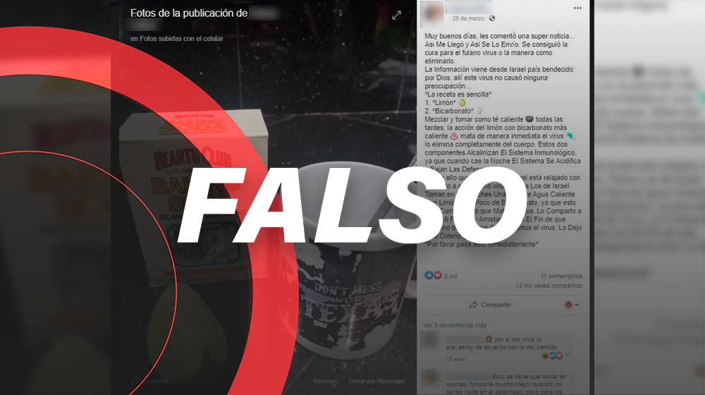 El limón con bicarbonato no cura la COVID-19