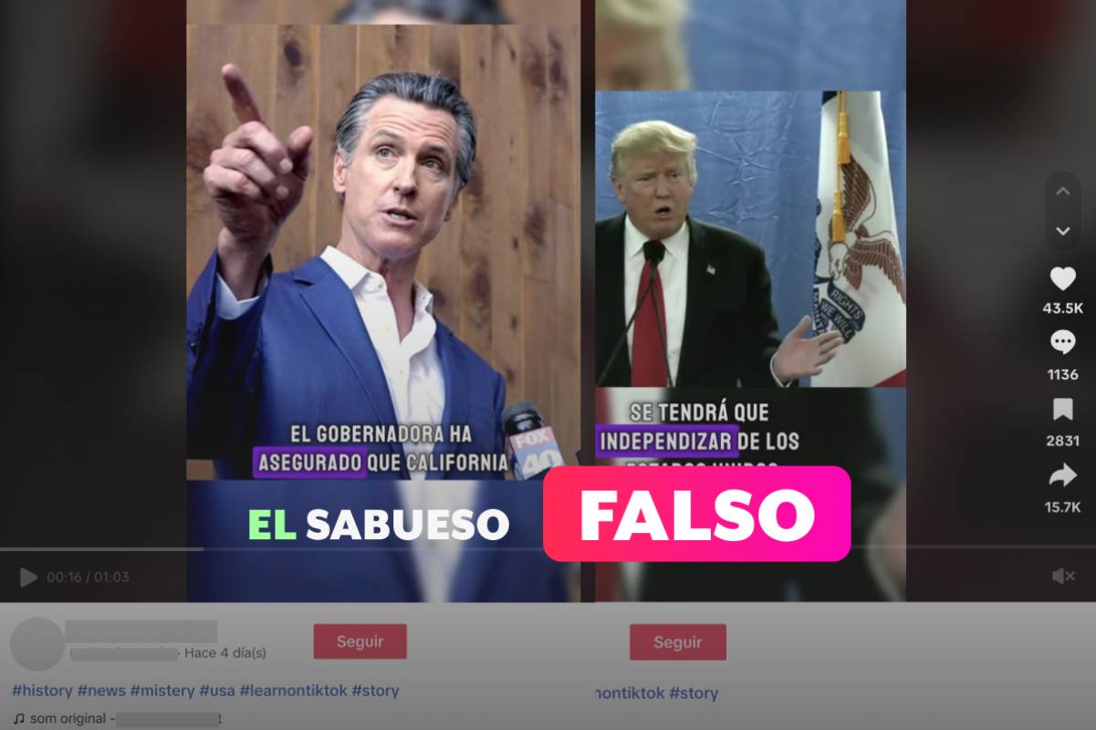 ¿El gobernador de California declaró que se van a independizar de EU? Falso, no existe registro
