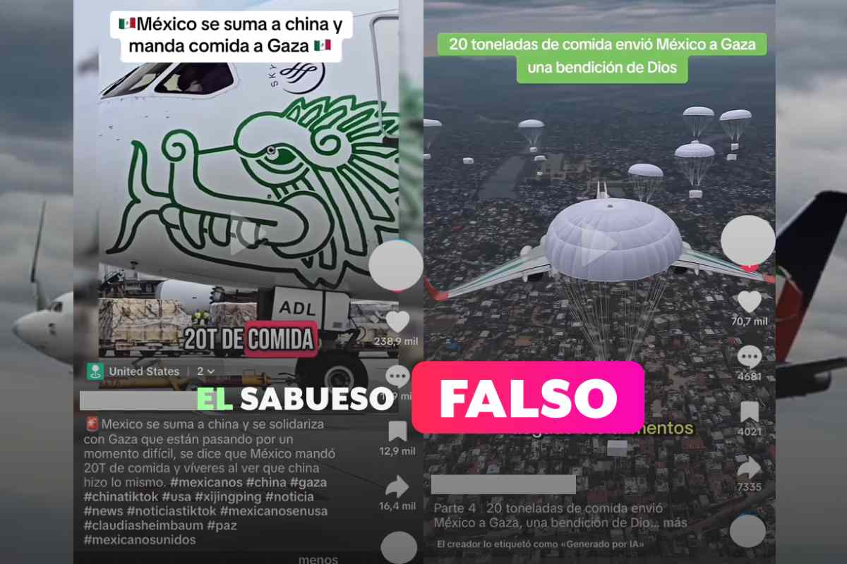 Falso, México no mandó un avión con toneladas de comida a Gaza