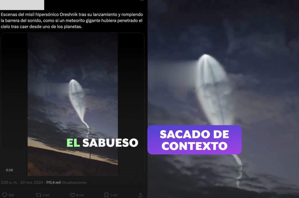 ¿Video del Misil ‘Oreshnik’ antes del ataque? No, corresponde al cohete espacial Soyuz-2.1a