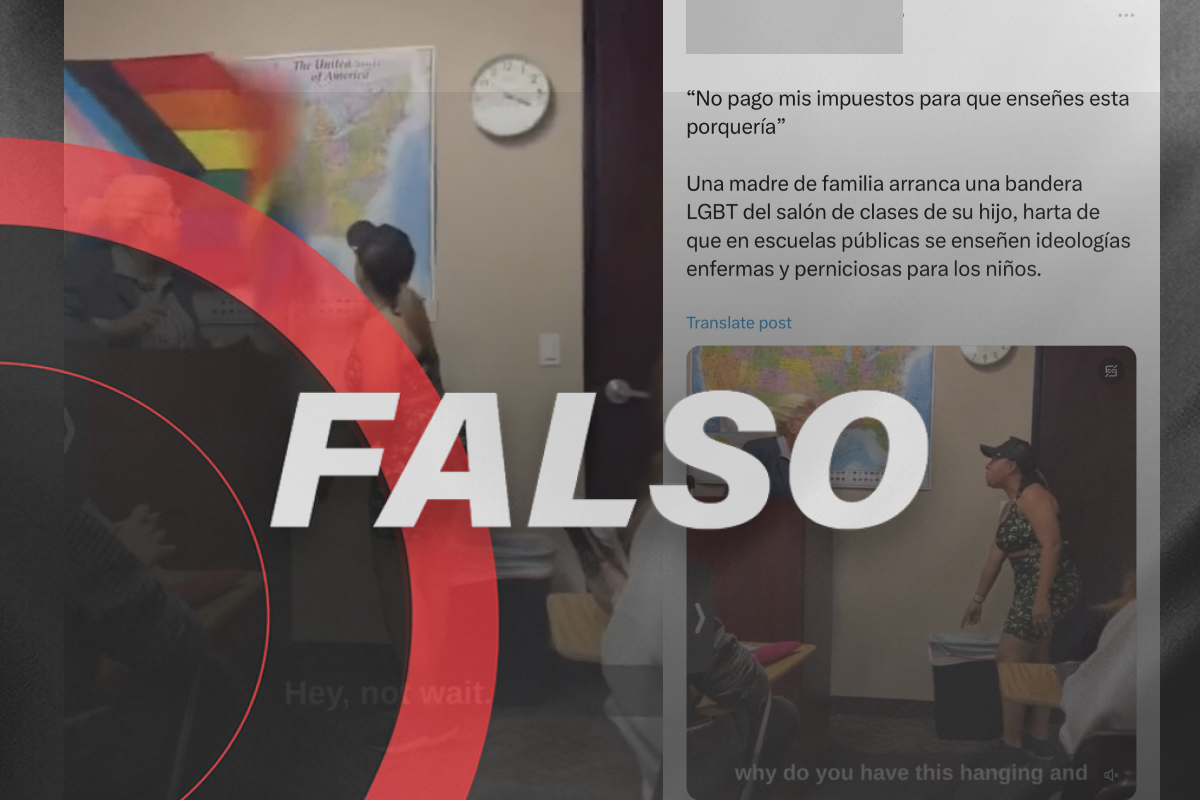 Video de mujer arrancando bandera LGBT no muestra un hecho real, fue una escenificación