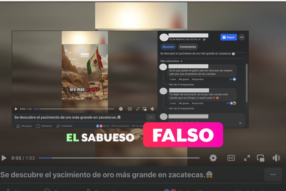 ¿Nueva mina de oro en Zacatecas? Falso, el proyecto más reciente inició en 2010 