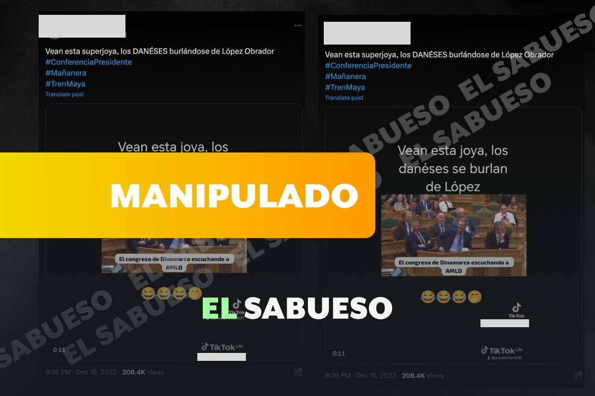 El parlamento de Dinamarca no se burló de AMLO, se trata de un video manipulado