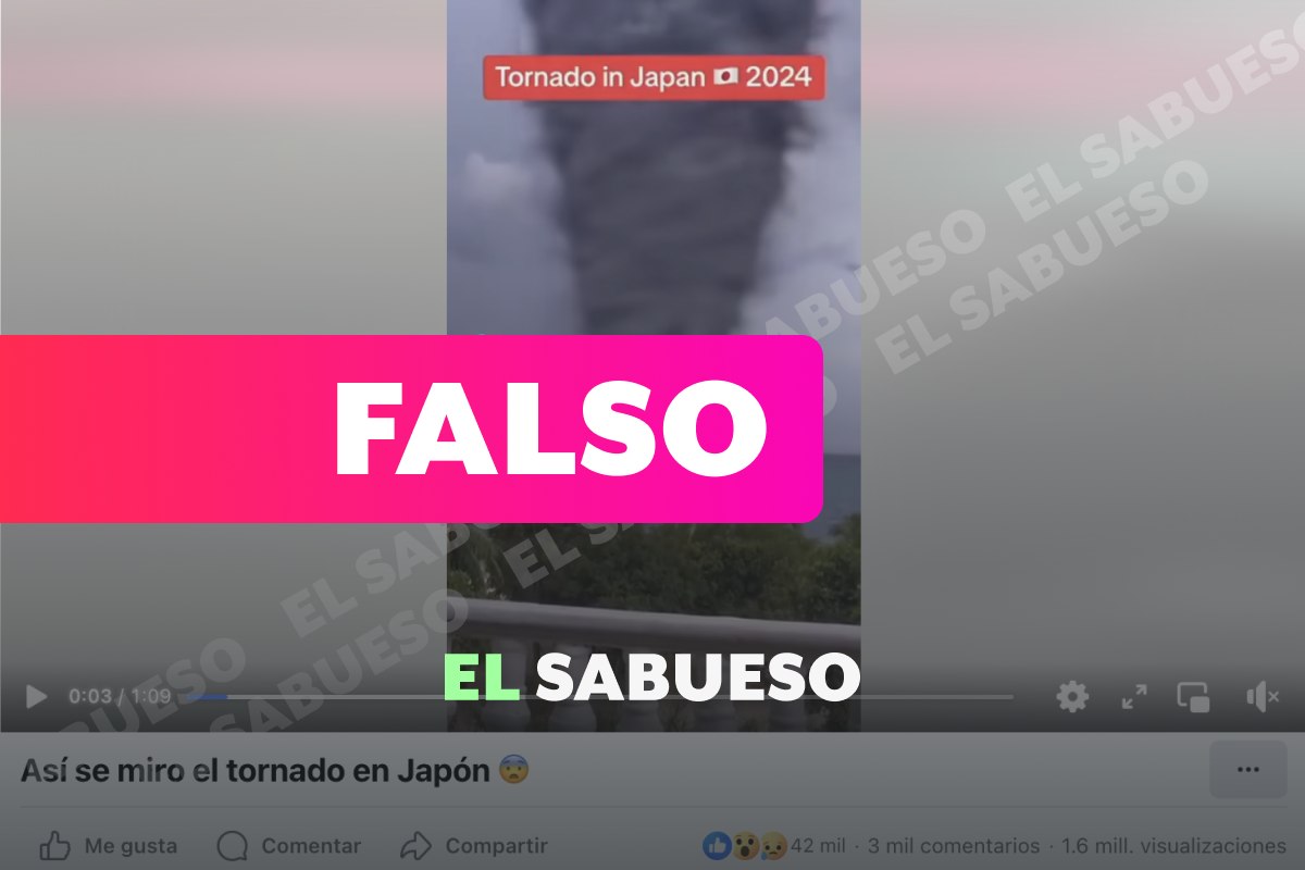¿Tornado reciente en Japón? No, este video desinforma 