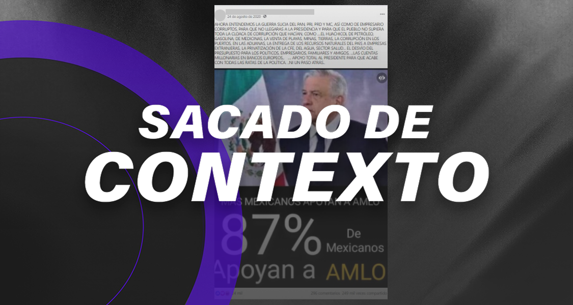 Esta cifra sobre la supuesta aprobación de AMLO no tiene sustento