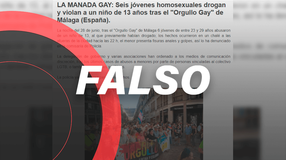 Nota sobre violación a menor en la marcha del orgullo LGBT es falsa
