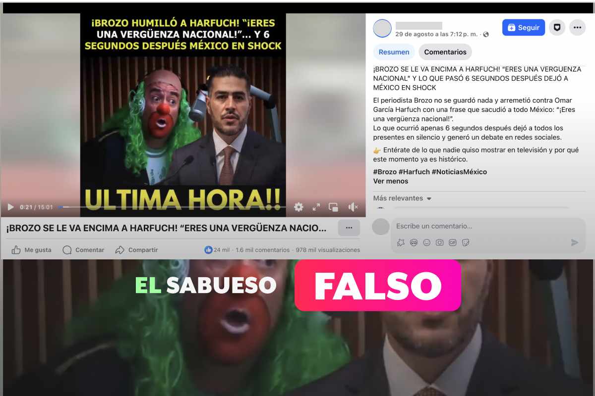 ¿García Harfuch señaló vínculos de Brozo con el crimen en televisión en vivo? Falso, eso no pasó 