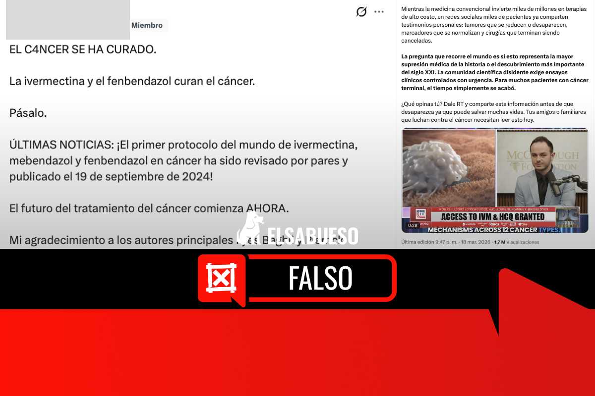 ¿La ivermectina y el fenbendazol curan el cáncer? Falso