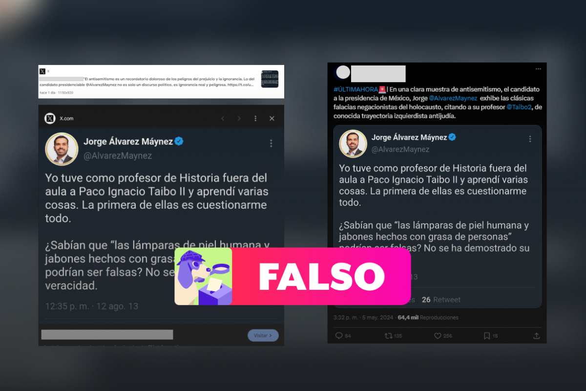 Falso que Álvarez Máynez publicara mensaje que pone en duda el Holocausto