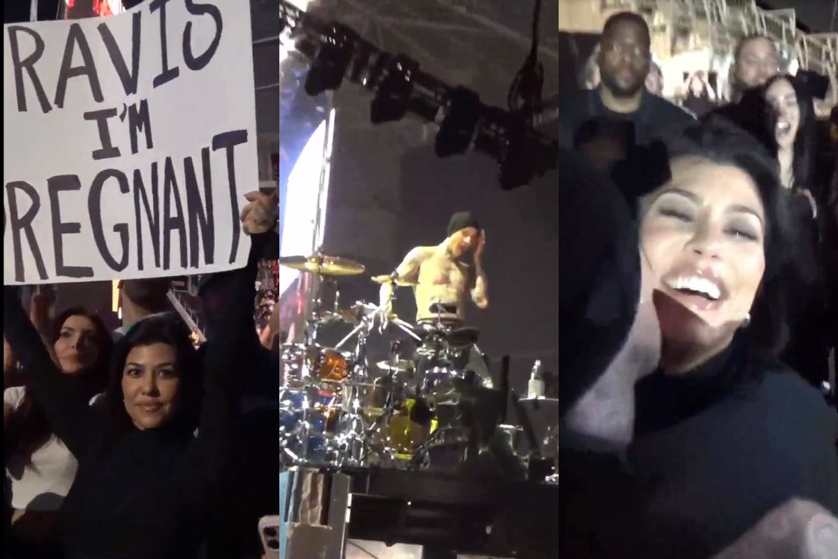 Kourtney Kardashian reveló su embarazo en un show de Blink y la reacción de Travis no tuvo precio