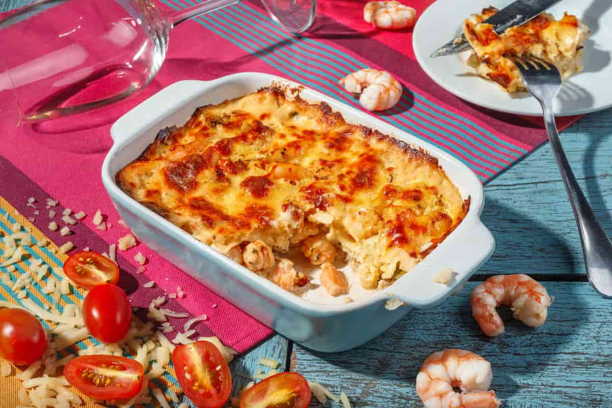 receta de lasaña con camarones
