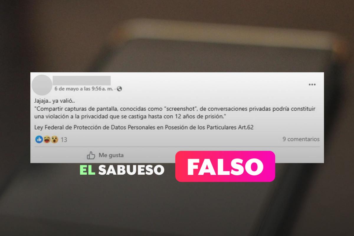 Falso que ley de datos castigue con cárcel compartir ‘screenshots’ de conversaciones privadas