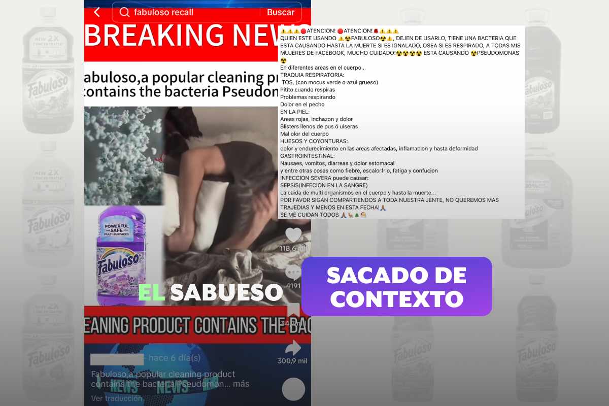 No hay reportes de limpiador Fabuloso contaminado con bacterias; alerta es de 2023 