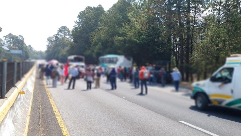 Protesta de campesinos bloquea la México-Cuernavaca por más de 8 horas; ciudadanos denuncian asaltos