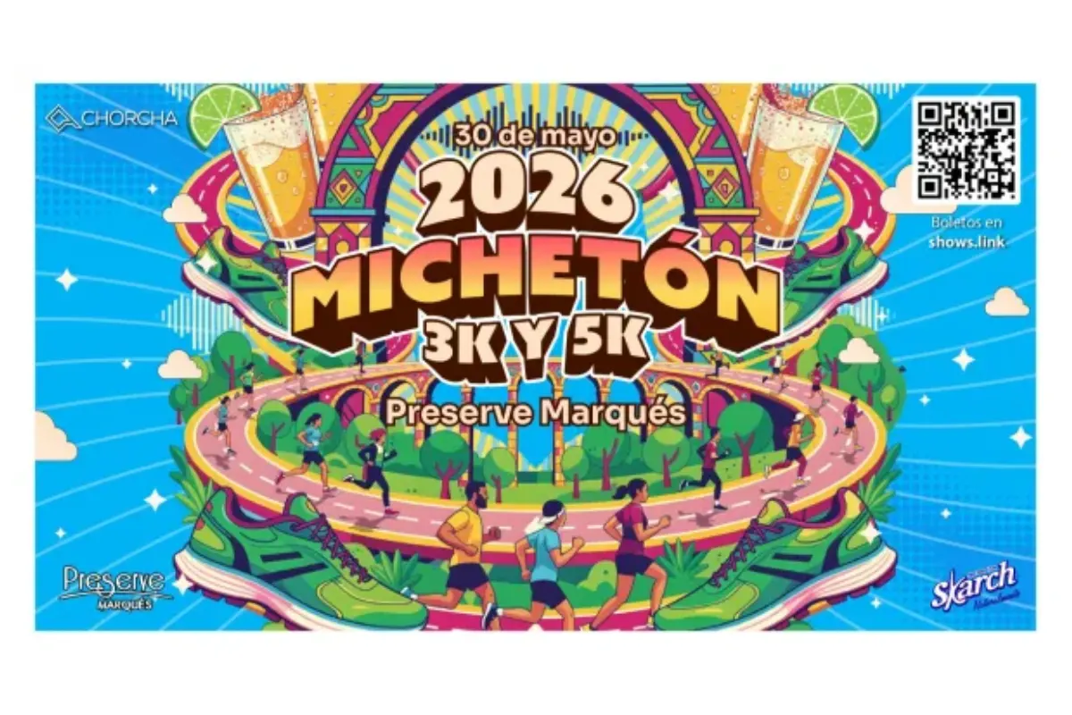 Cartel que anuncia una carrera en Querétaro