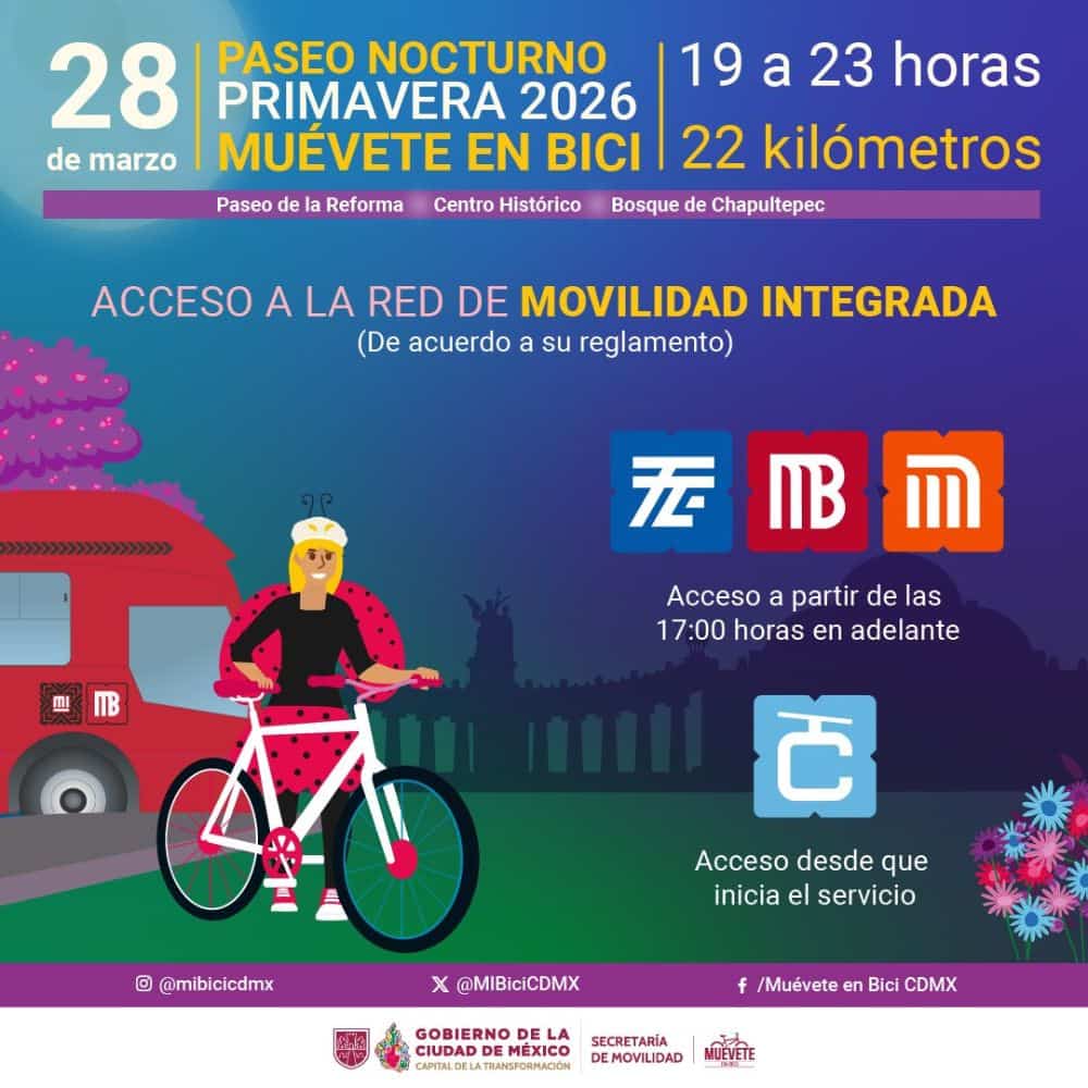 paseo nocturno primavera 2026 transporte metro