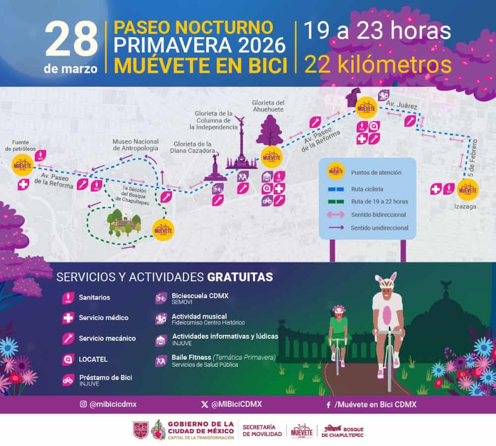 paseo nocturno primavera 2026 ruta