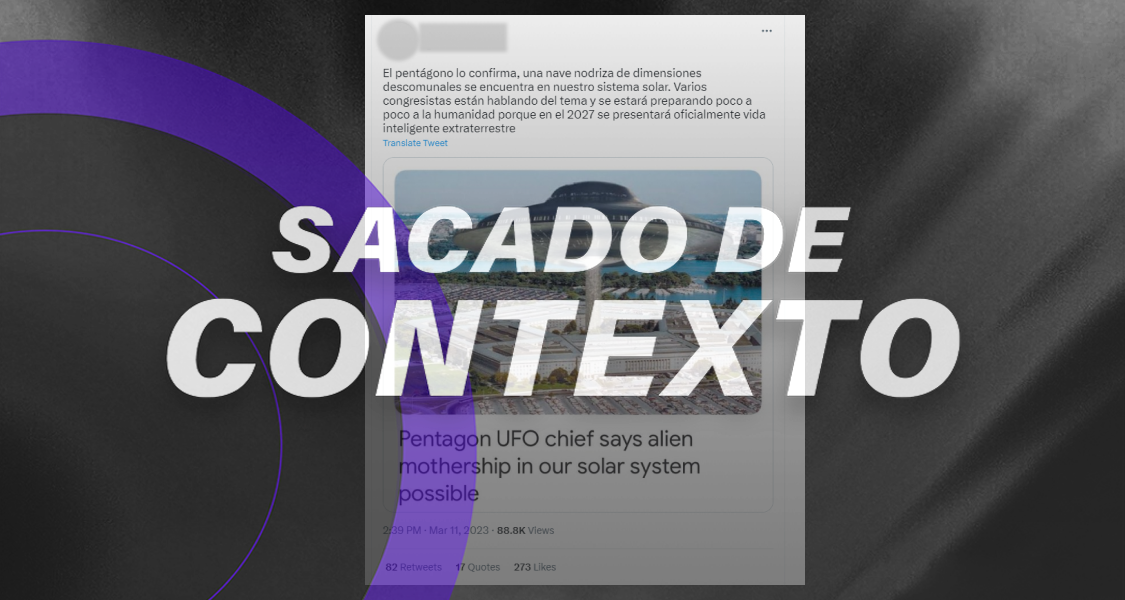 ¿Una nave nodriza dando el rol por nuestro Sistema Solar? Falso que exista un reporte del Pentágono