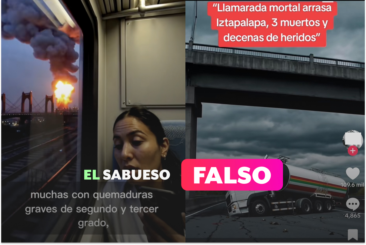 Video usa imágenes creadas con IA para simular explosión de pipa en Iztapalapa