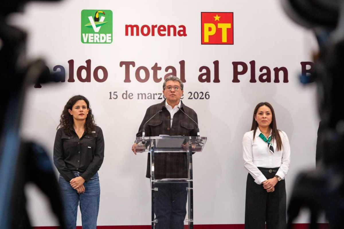 Morena, Verde y PT cierran filas; anuncian "respaldo total" al plan B electoral de Sheinbaum
