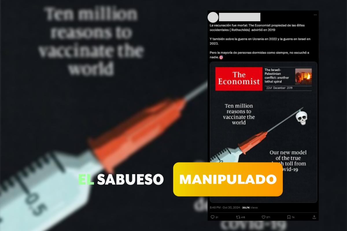 The Economist no publicó en su portada que vacunación contra COVID es ‘mortal’