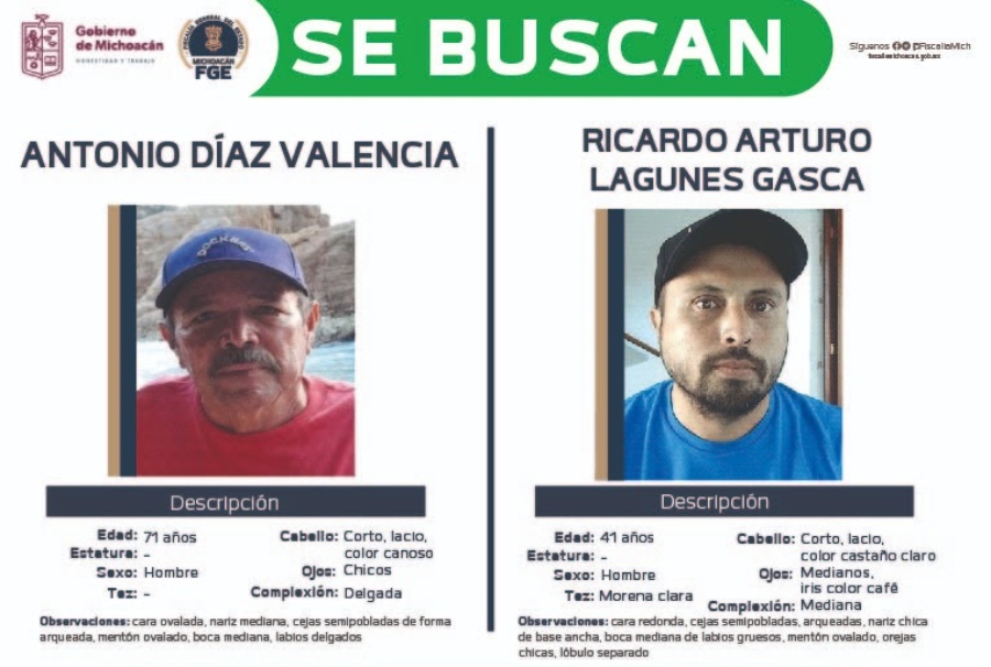 Ofrecen recompensa para localizar a defensores desaparecidos en Michoacán y Colima