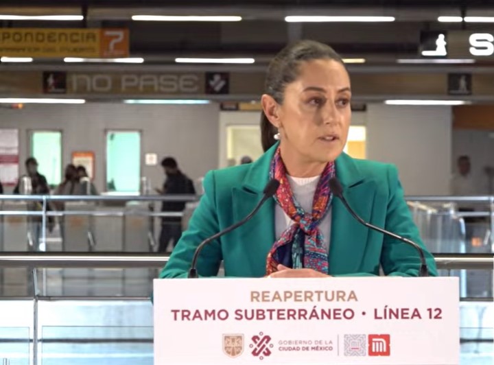 Sheinbaum reinaugura tramo subterráneo de la Línea 12; defiende Guardia Nacional en el Metro