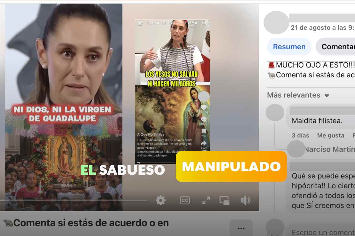 Claudia Sheinbaum no criticó a la Virgen de Guadalupe; manipulan videos para desinformar