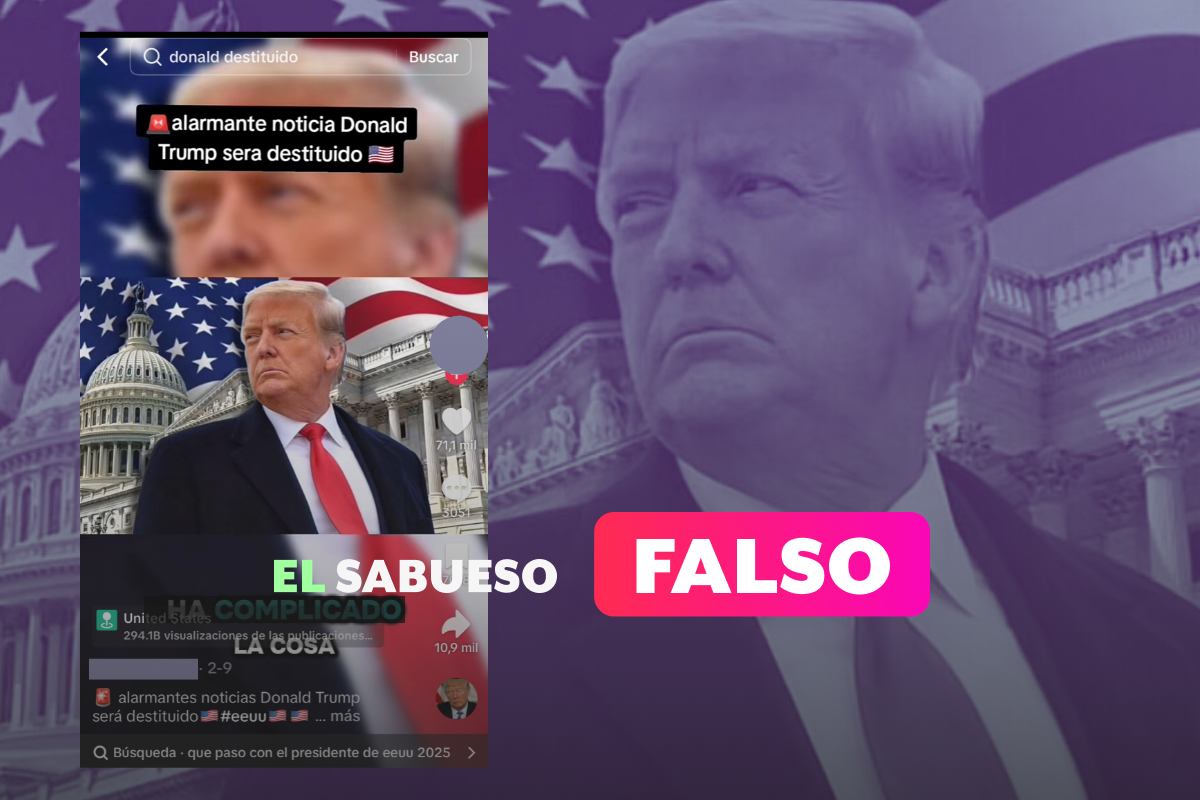 ¿Trump está en proceso de ser destituido? Falso, no hay registros de esto